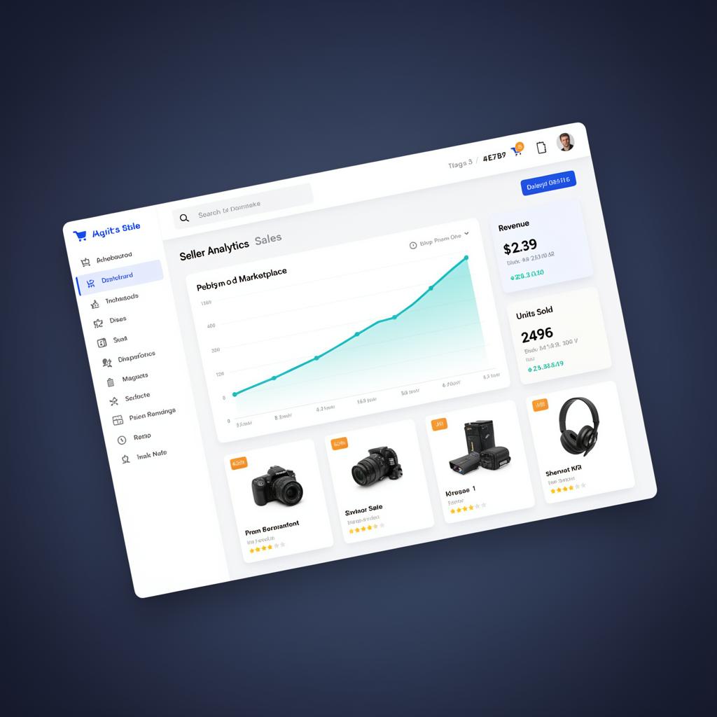 Mercado Libre seller dashboard with sales analytics